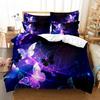 Purple Bedding Set Linens Duvet Cover Bed Quilt Pillow Case 3D Comforter Lavender Butterfly Double Full King Queen Twin Single