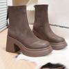 Мода Высокие каблуки Платформа Элегантные женские ботильоны Зимняя дизайнерская обувь Женская 2024 Трендовая обувь для ходьбы Туфли-лодочки Платье Женская обувь Botas