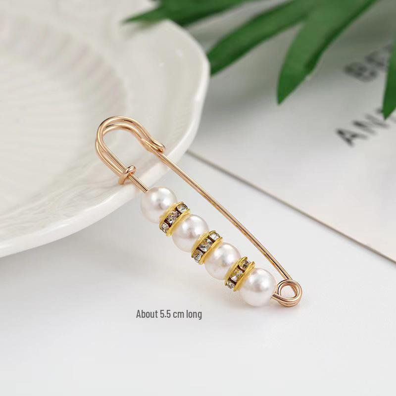 Стильная булавка для пояса с декоративными бусинами для женщин - Надежно фиксирует одежду и предотвращает оголение