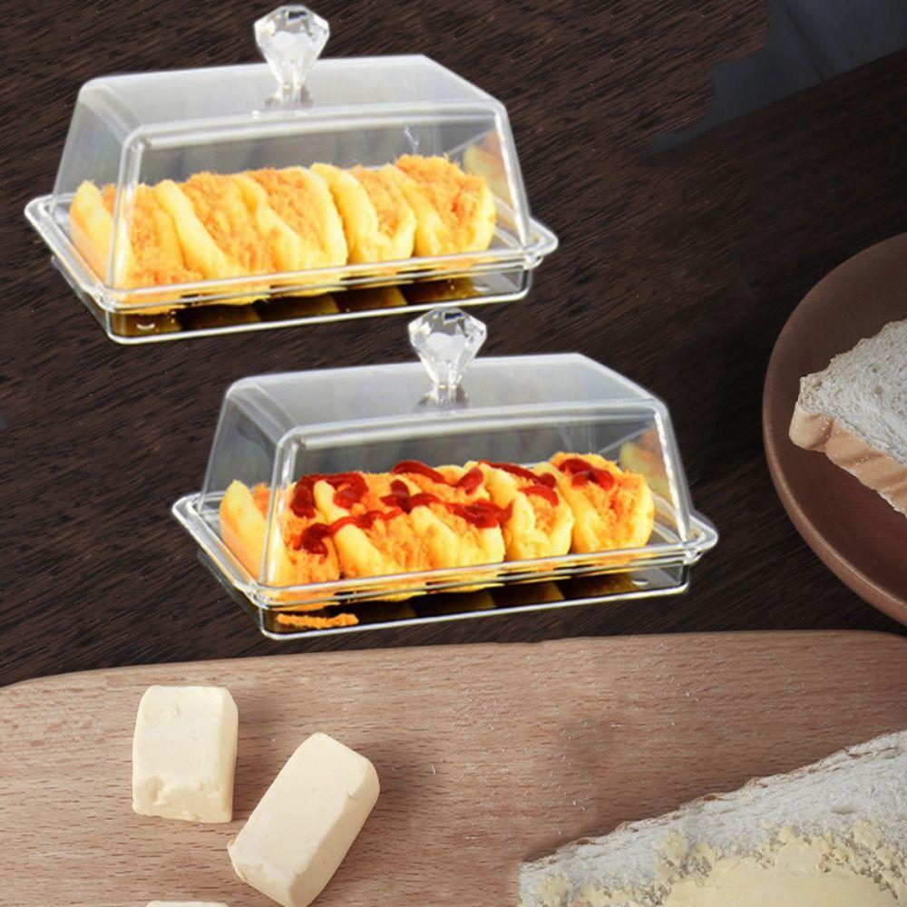 Rectangular Butter Holder Acrylic Butter Keeper Tray Practical Clear Butter Dish Household