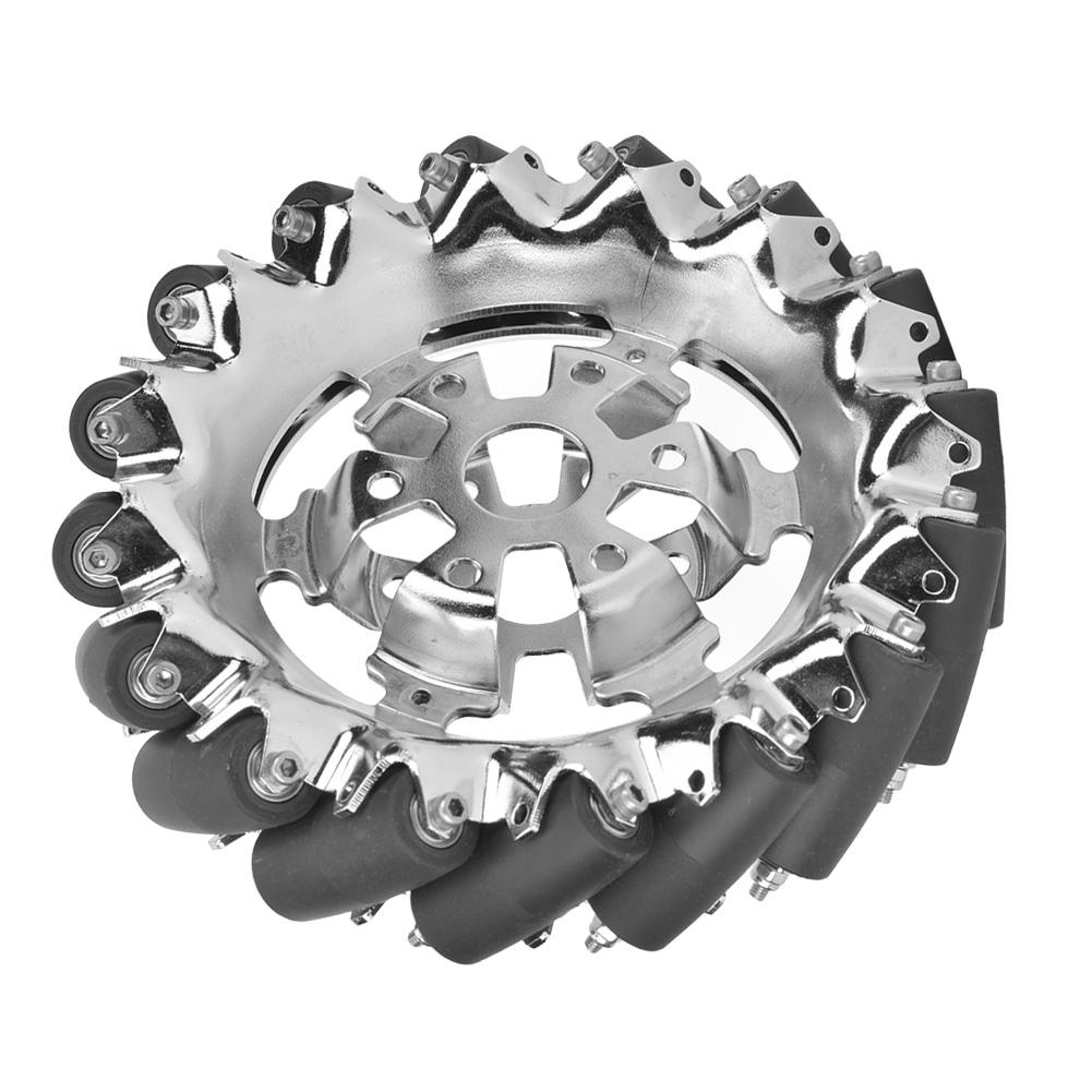6in Mecanum Wheel Metal Right with 16pcs TPU Rubber Rollers Industrial Robots Parts