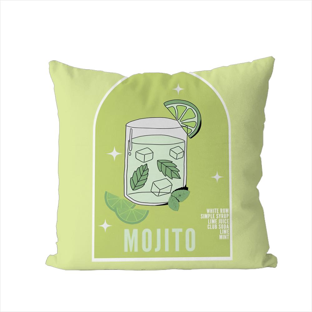 Mojito Cocktail Art Pillow Case For Car Sofa Decorative Home Doublesided Print Plush Square Throw Pillow Cushion Cover