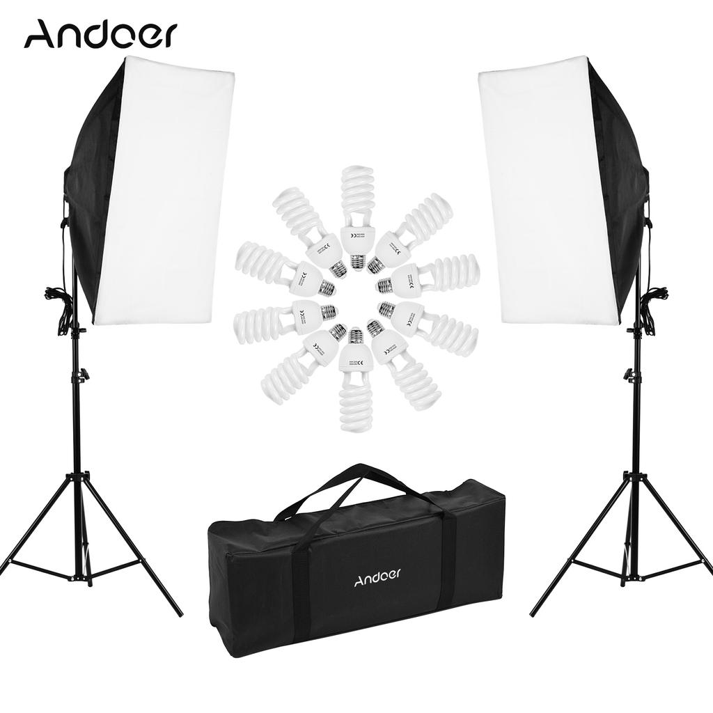 Профессиональный комплект освещения для студийной фотографии Andoer, включающий софтбоксы 50*70 см * 2/4-в-1 светильник