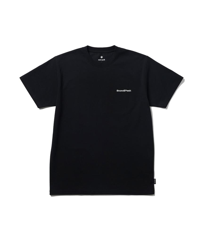 Snow Peak Warm Oneself T-Shirt, Size XL, Black, TS-25SU104, Perfect for Festivals, Camping, and Outdoor Activities