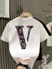 Cashew Flower V Vintage Art Street Trendy Brand T-Shirt Cotton Graphic Tee Unisex Unisex Summer Streetwear