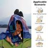 1pc Stitch and Lilo Printing Blanket for All Season, Unisex Cartoon Blanket, Office Blanket, Lunch Rest Blanket
