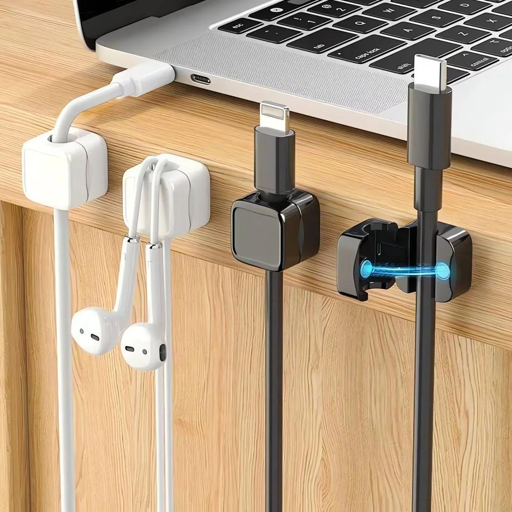 1/3/6PCS Magnetic Cable Clip Magnetic Cable Winder Cord Organizer Adjustable Cord Holder Under Desk Cable Management Holder