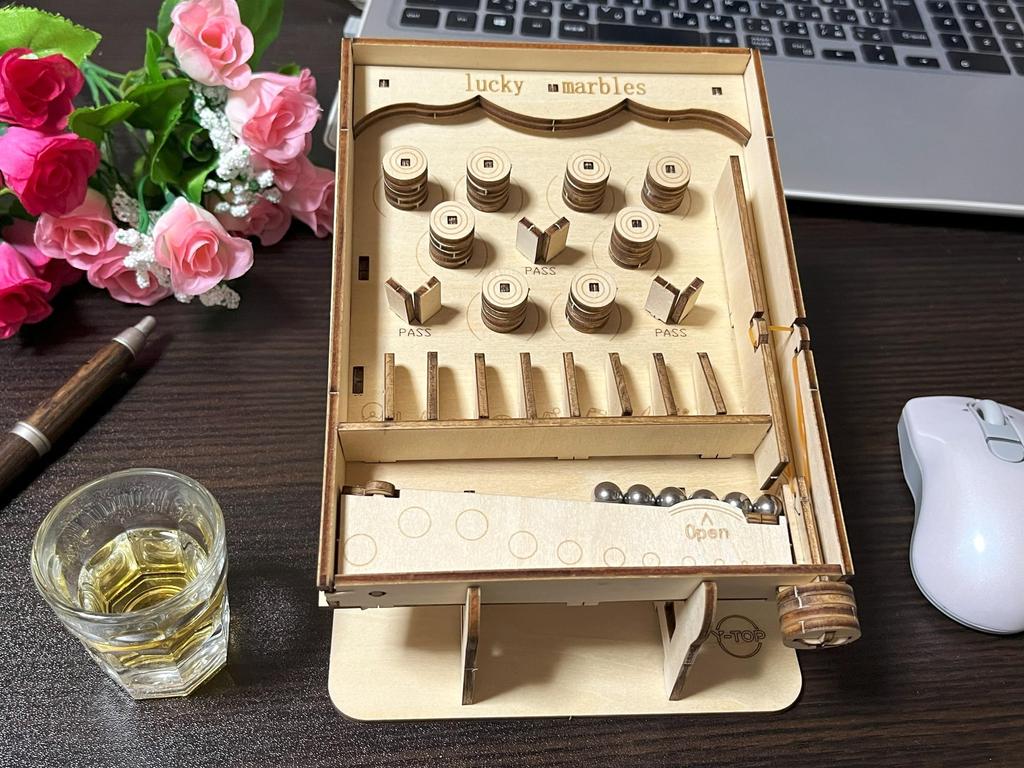 Wooden Pinball Puzzle Toy, Handmade Game Console, 3D Puzzle, Craft Kit, Small Pinball Machine