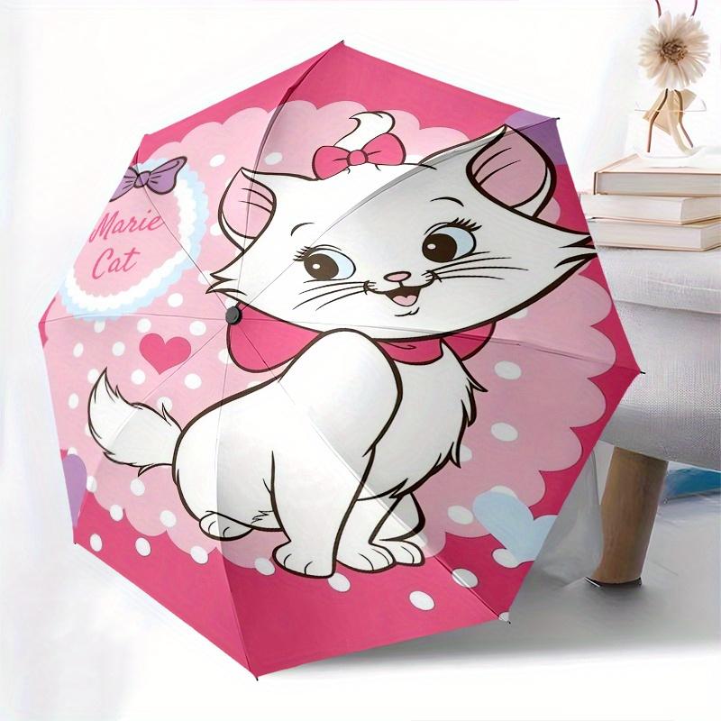 Marie Cat Themed Automatic opening and closing folding umbrella, 8 rib windproof, compact travel design, suitable for all occasion | Fashion