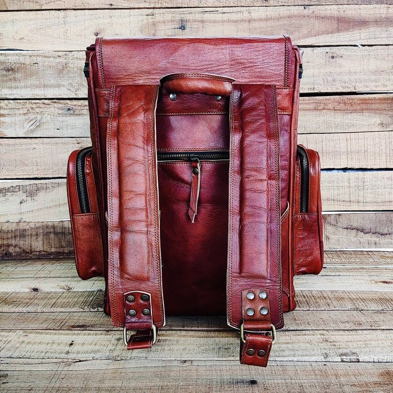 Кожаный рюкзак, Кожаный рюкзак ручной работы, Персонализированный кожаный рюкзак для ноутбука, Кожаный походный рюкзак, Кожаная походная сумка Мужчины Женщины