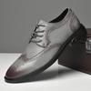 Новые модные мужские оксфорды, повседневная обувь на шнуровке, броги, официальная деловая обувь, натуральная кожа, мужские туфли для джентльменов