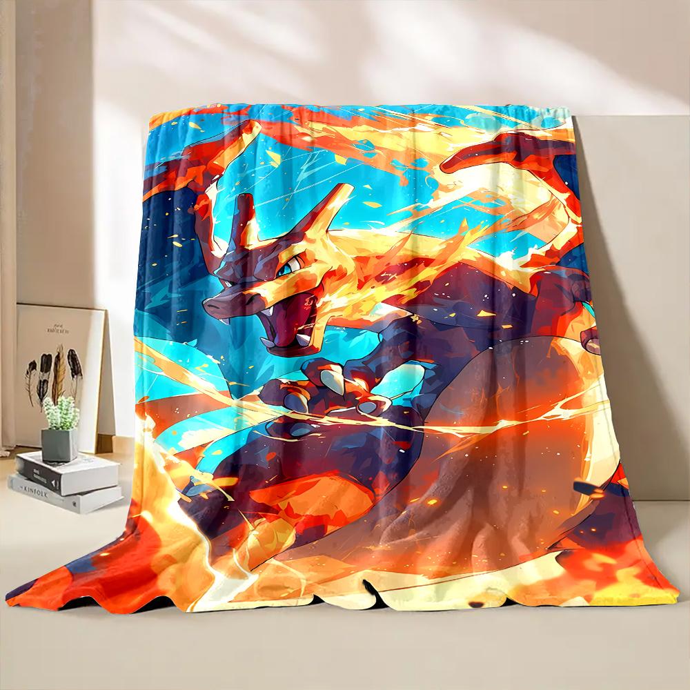 Japanese P0kem0n C-Charizard Cartoon Blanket for Children Sofa Throw Thin Blanket Bedroom Sofa Office All Seasons Gift Potdemiel