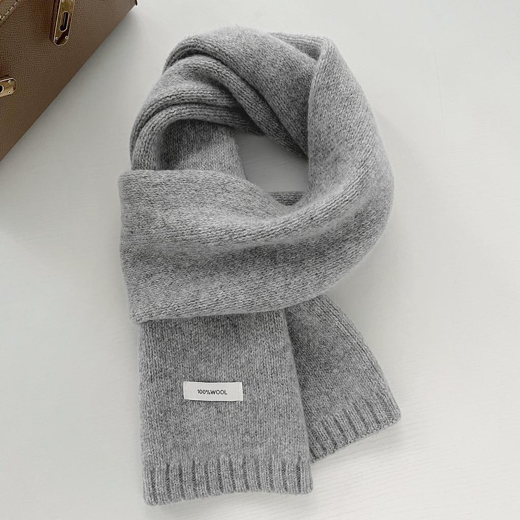 Selected Australian Pure Wool 100% Wool Scarf Solid Color Versatile Women'S New Winter Warm Knitted Scarf