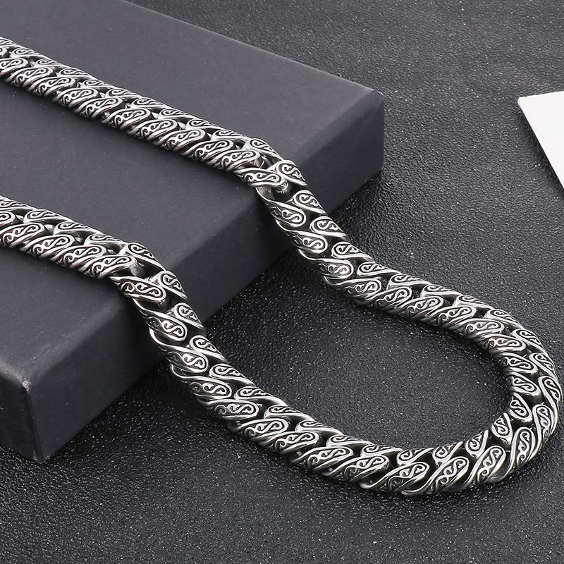 Винтажное массивное ожерелье с цепочками шириной 12 мм для мужчин, массивное ожерелье из нержавеющей стали в стиле панк, ювелирные изделия на Хэллоуин, мужские ожерелья