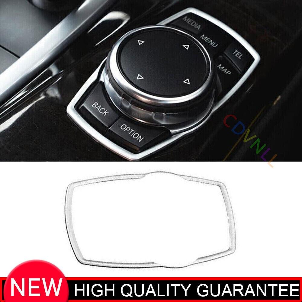 Fit For BMW 5 Series 2011-2017 Matte Silver Console Multimedia Button Decor Trim