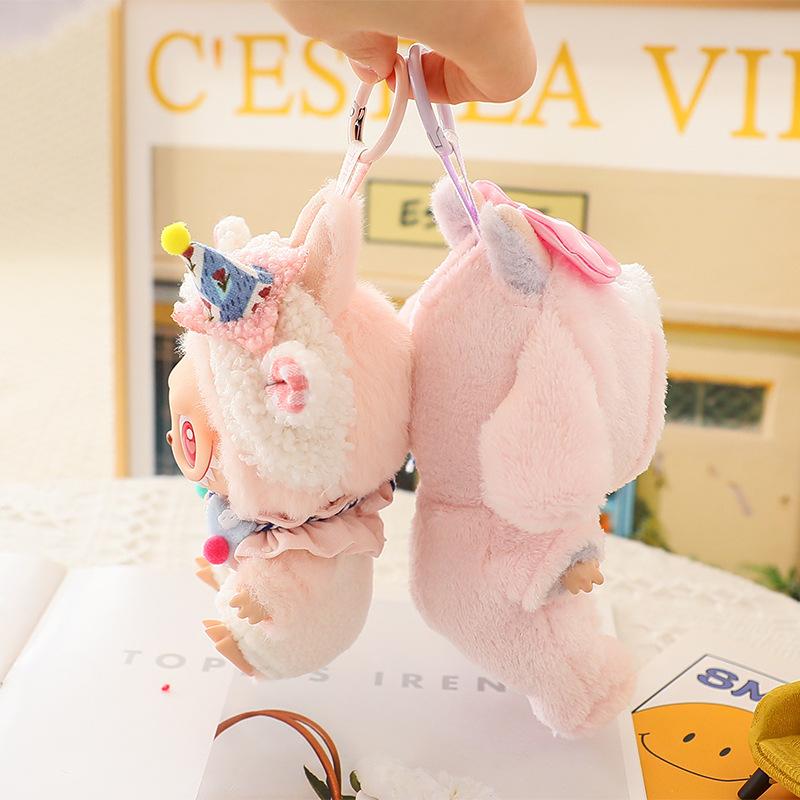 15см/17см Кукла Лабубу I II Одежда Мультяшный Комбинезон Акула Комплект Сидячие Аксессуары для Вечеринки Одежда Плюшевая Одежда для Куклы