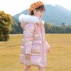 Girls'cotton-Padded Clothes Mid-Length Colorful Shiny Cotton Coat Children's Korean Style Cotton-Padded Jacket