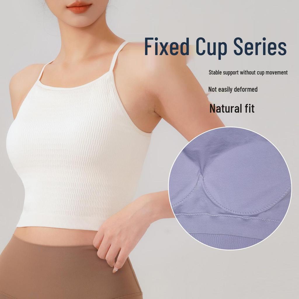 Йога Слитный Ударопрочный Топ-майка Спортивный бюстгальтер с нагрудными вкладышами и красивым дизайном спины для женщин