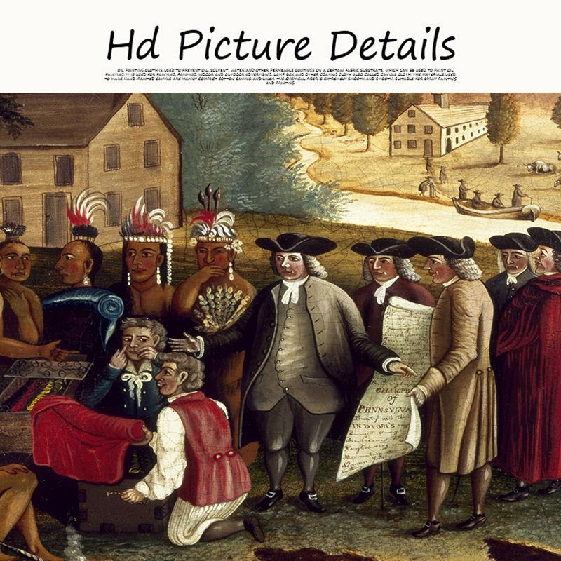 Пиксели «Договор Пенна с индейцами», скандинавские постеры и принты, холст, картина, скандинавская настенная художественная картина для гостиной