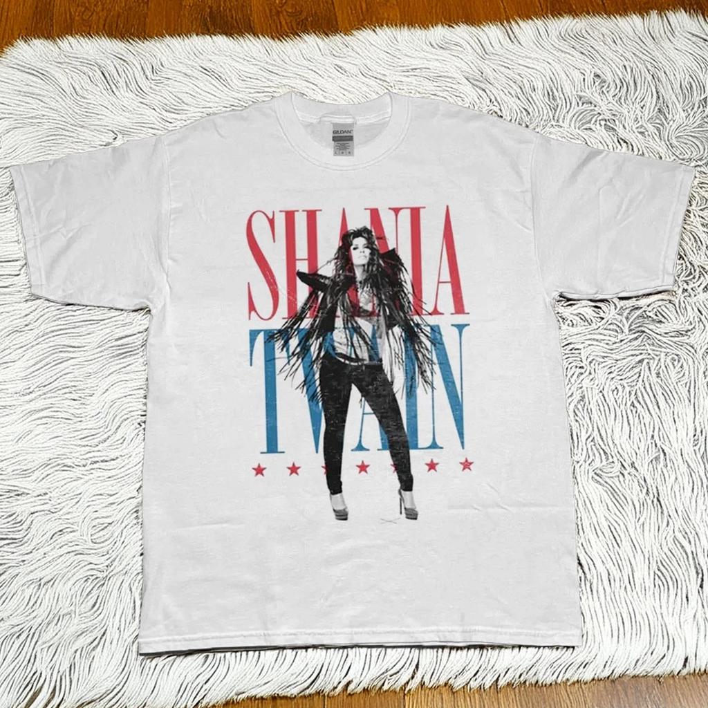 Shania Fierce Fringe Unisex White T-shirt S-