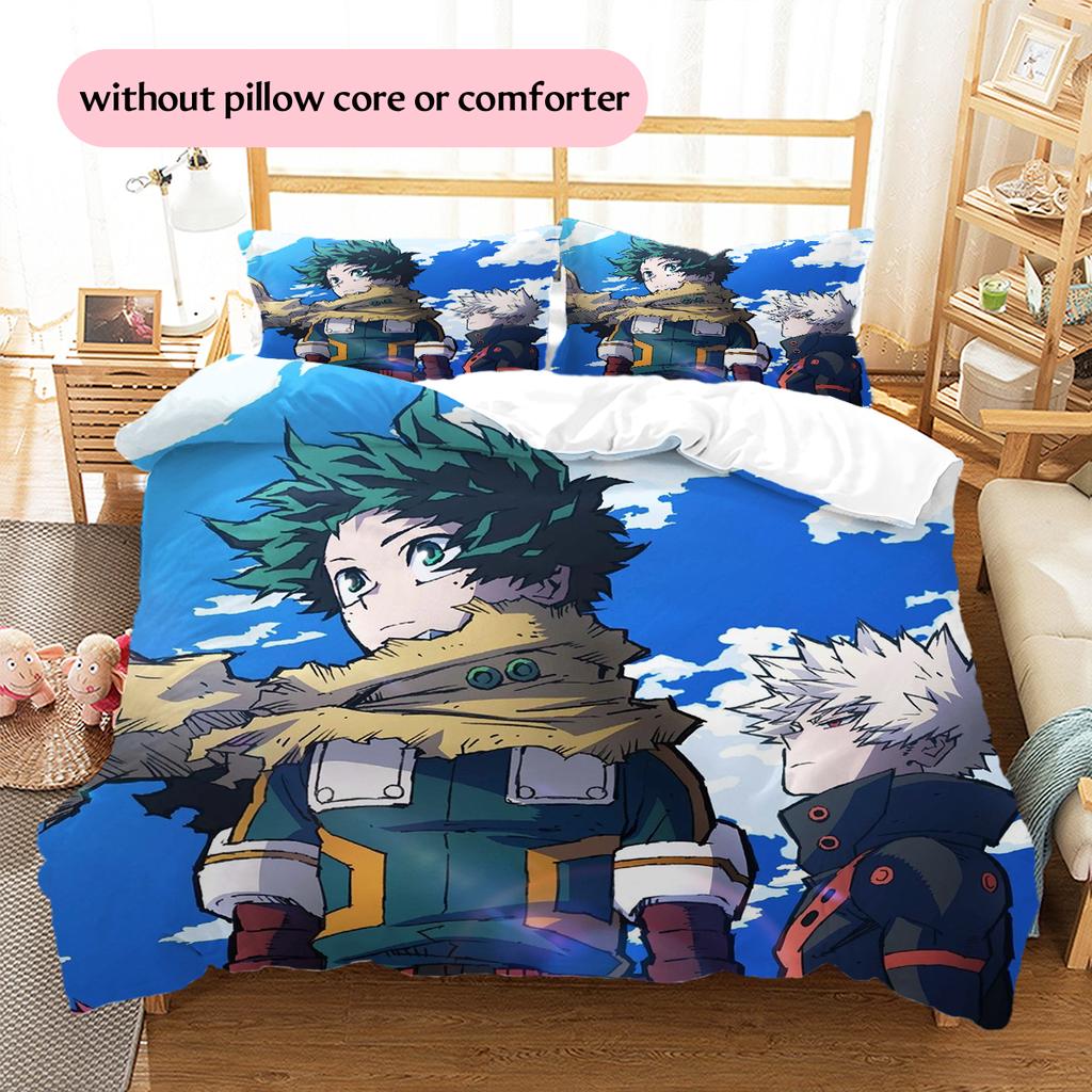 My Hero Academia Deku & Bakugo Duvet Cover & Pillowcases, MHA Fan Bedroom Bedding, Perfect Gift.chl