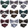 Men Cravat Ties Jacquare Paisley/Floral/Striped Bow Tie Hanky Cufflinks Set Formal Casual