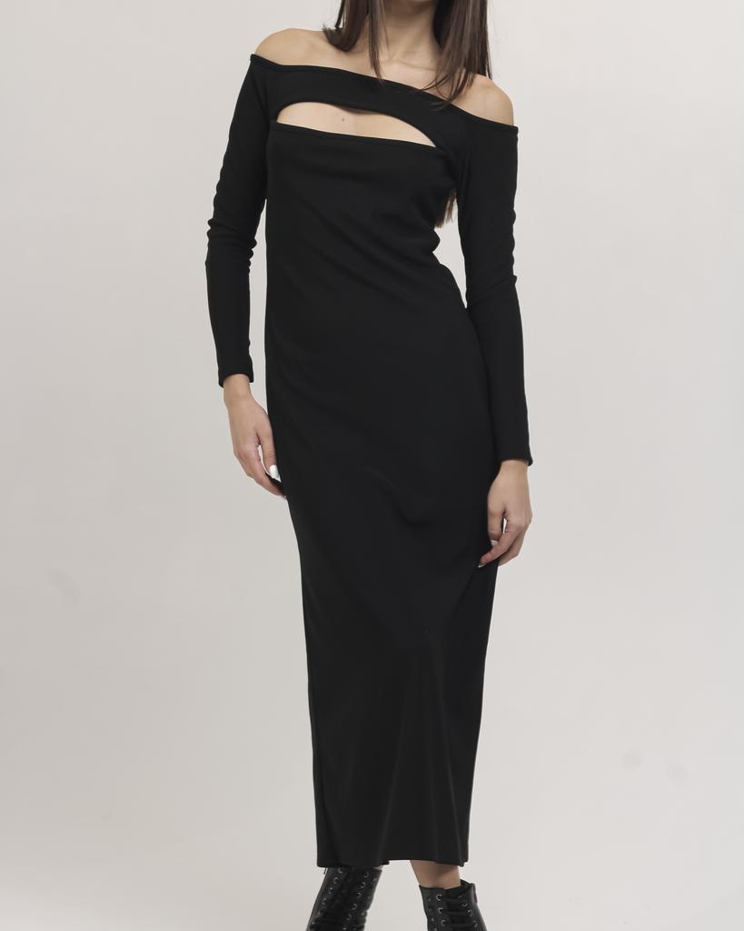 Платье длинное MZR 21163 S черное