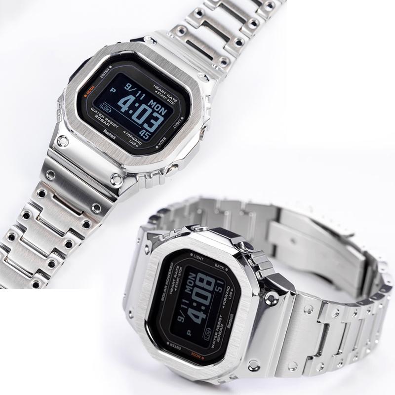 Модифицированный безель ремешка для часов G-SHOCK Casio DW-H5600 DWH5600 Bluetooth Пульсометр Корпус из цельной нержавеющей стали Браслет Цепочка