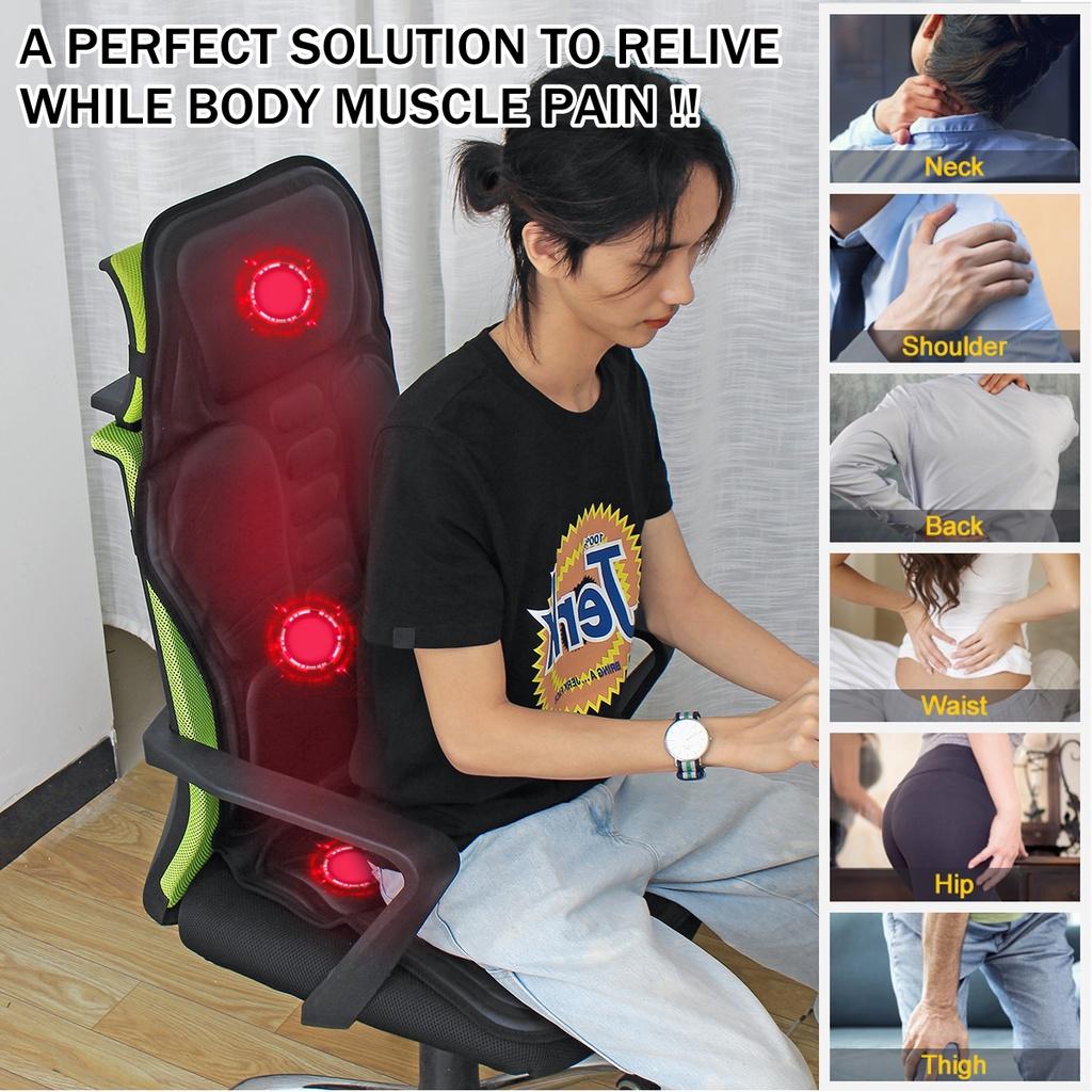 Массажеры 8 режимов Подушка для всего тела С подогревом Массажная подушка для сиденья Шиацу Спина Шея Поясница Облегчение боли Автосиденье Электрический