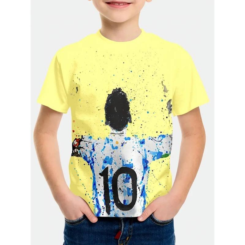 Детская футболка с 3D-принтом, футболка с короткими рукавами для мальчиков, детская летняя одежда с рисунком аниме, футболка с круглым вырезом