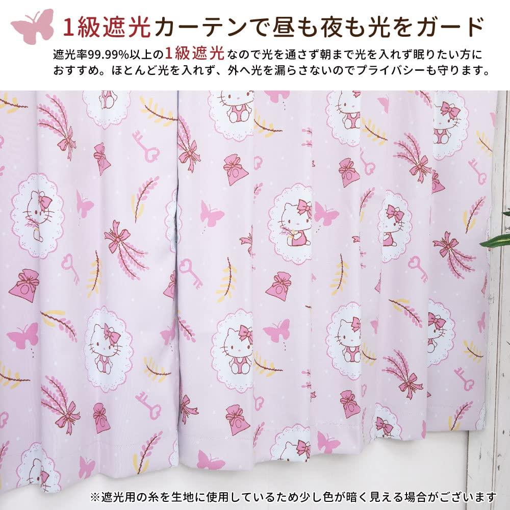 Sanrio в принте «Букет Хелло Китти» Светонепроницаемый Уровень Света Тепла Комплект 100 см x (САНРИО) Шторы "Сделано в Японии", 1, Блокирующие, Изолирующие, 2, 178 см,
