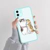 Забавный чехол для телефона с мультяшным котом для iPhone X XR XS 7 8 Plus 11 12 13 pro MAX 13mini полупрозрачный матовый чехол