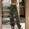 Women's American Retro Camouflage Wide-Leg Hip-Hop Overalls