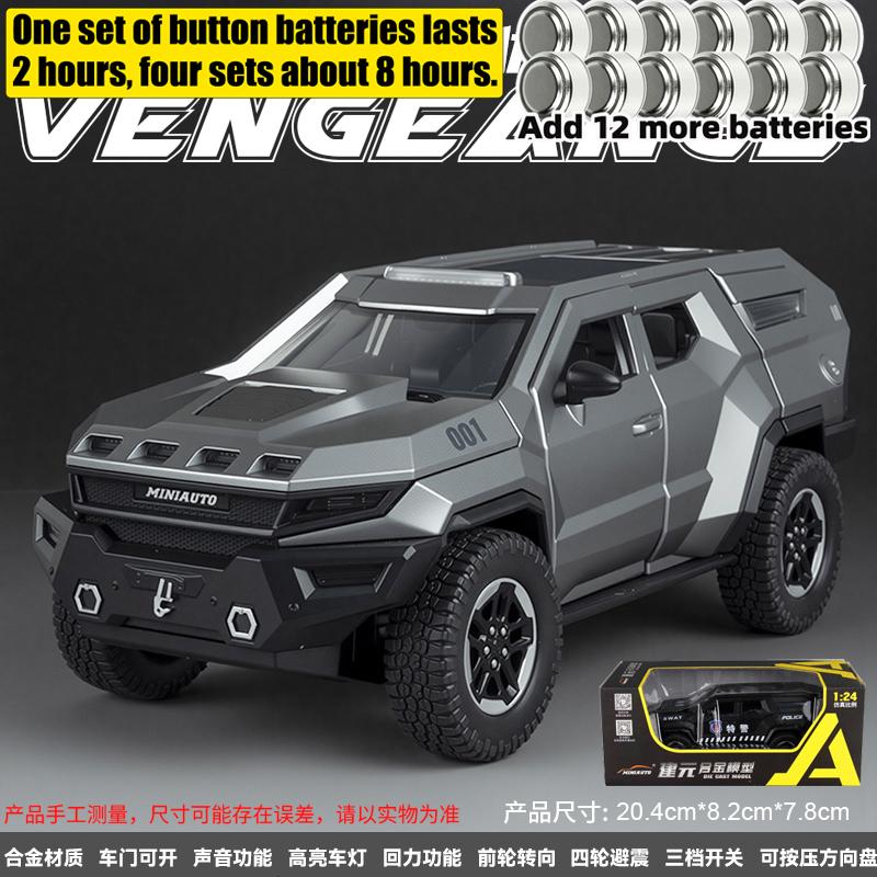 1:24 Rezvani Motors Vengeance Американский Премиум Бронированный Внедорожник Модель Автомобиля из Литого Металла Сплав Модный Декор Коллекционные Предметы
