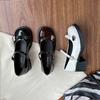 Xiaoxiangfeng Round Head French Mary Jane Small Leather Shoes Women'S New Girl White Thick Heel Height Increase Versatile Single Shoes