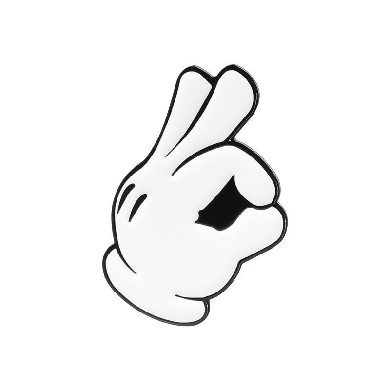 Cartoon Finger Gesture Love You Brooch Enamel Pin Creative Metal Decoration Brooch Backpack Lapel Badge Jewelry Gift for Friends
