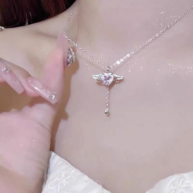 Ожерелье Angel Love Wings для женщин, легкое, роскошное, с подвеской на цепочку Niche Love Clavicle Design Premium