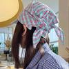 Plaid Scarf Peaked Cap Korean Style Strappy Bandana Cap Driving Triangle Headscarf Hat  Outdoor