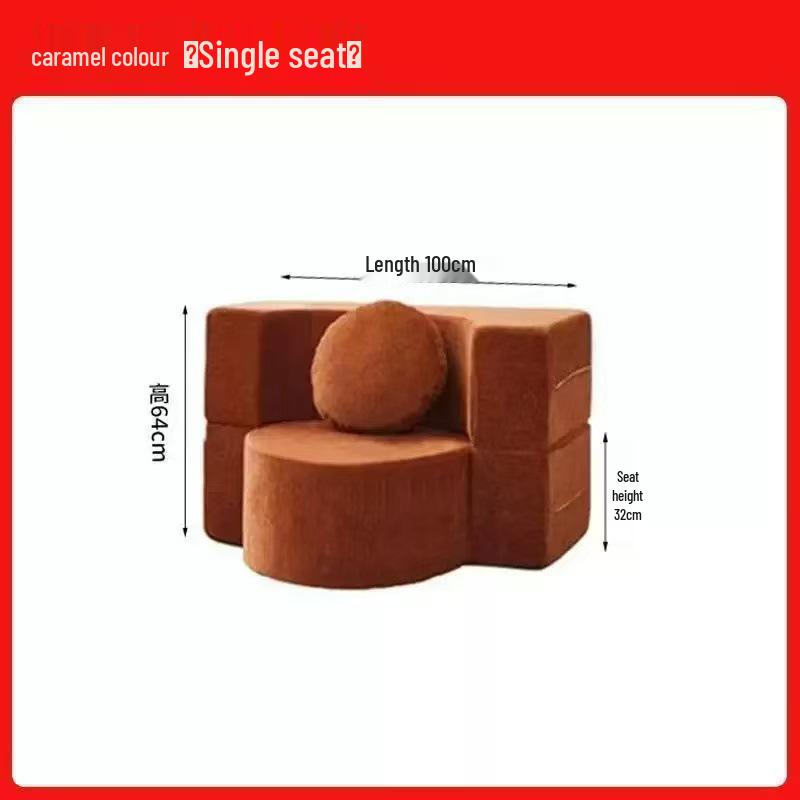 Dual-Purpose Foldable Fabric Sofa Bed for Three