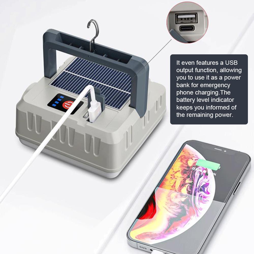 Портативный солнечный фонарь для кемпинга, многофункциональный фонарь для кемпинга, водонепроницаемый фонарик, поддержка 5 светильников