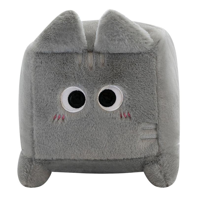 Square Plush Cat Toy Stuffed Animal Doll Cartoon Bedroom Decoration Kids Gift
