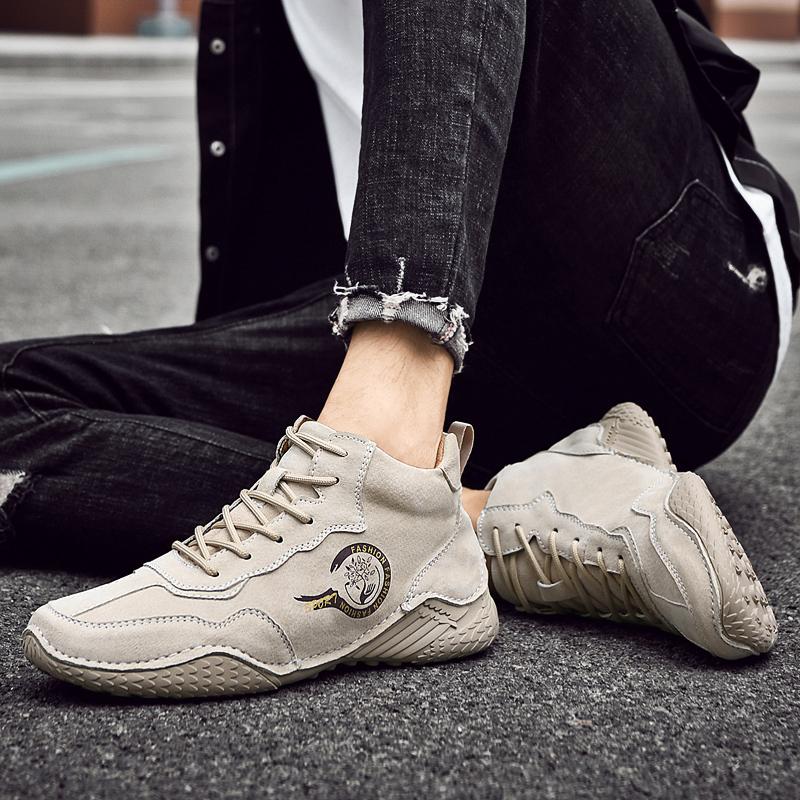 Ботинки из натуральной кожи ручной работы, мужская обувь, удобные ботильоны для мужчин, повседневная обувь, мокасины, мужские зимние ботинки