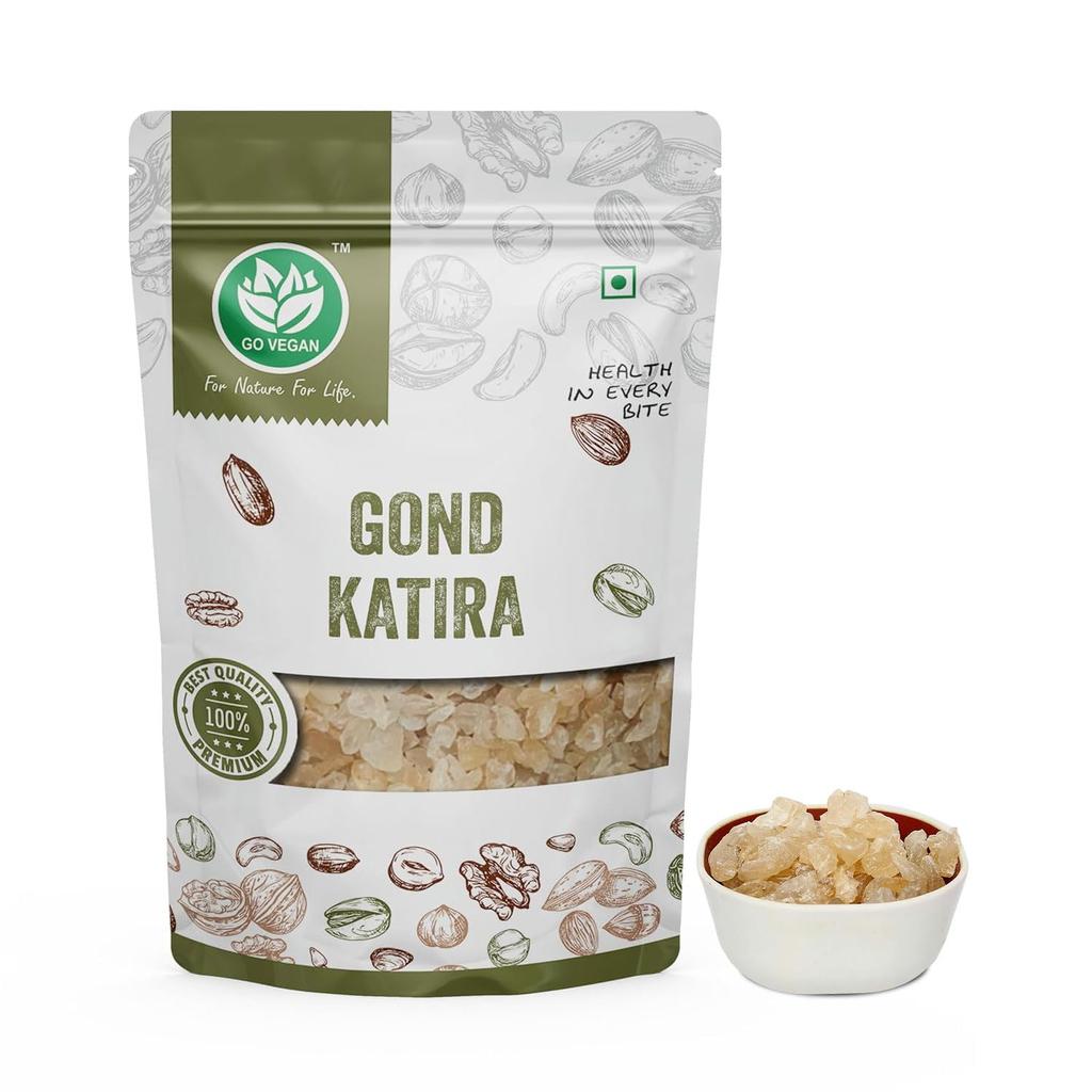 Go Vegan Натуральная камедь трагакант (Гонд Катира) 100 г | Камедь трагакант | Высокие охлаждающие свойства | 100% натуральный суперфуд