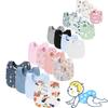 4Pcs Cotton Newborn Baby Bibs Cute Print Kids Baby Saliva Towel Solid Color Newborn Burp Cloths for Girls Boys Feeding Accessories