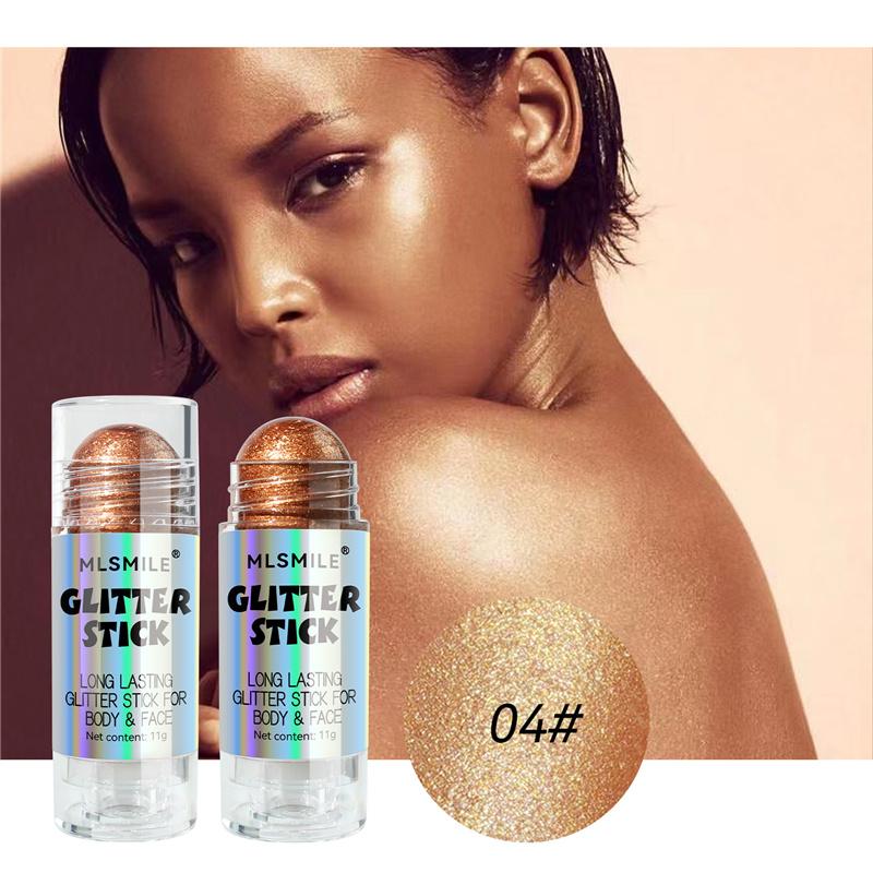 Крем-хайлайтер с бриллиантовыми блестками Pearl Fine Flash для лица Natural 3D Contouring Full Body Highlight Stick Cosmetic Tool