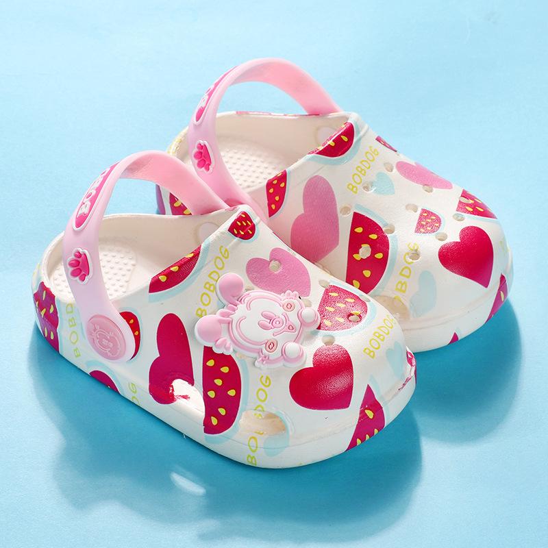 Детская обувь с отверстиями, летняя детская мужская и женская пляжная обувь с рисунком из мультфильмов, партия детских классных тапочек