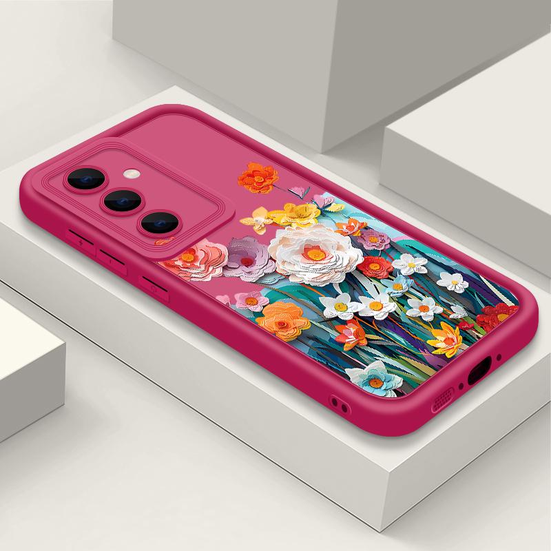 Чехол с цветочным узором для Samsung A57 A37 A17 A56 A36 A16 A55 A35 A15 A54 5G S21 FE S22 S23 S24 S25 Plus S26 Ultra Защитный чехол-бампер