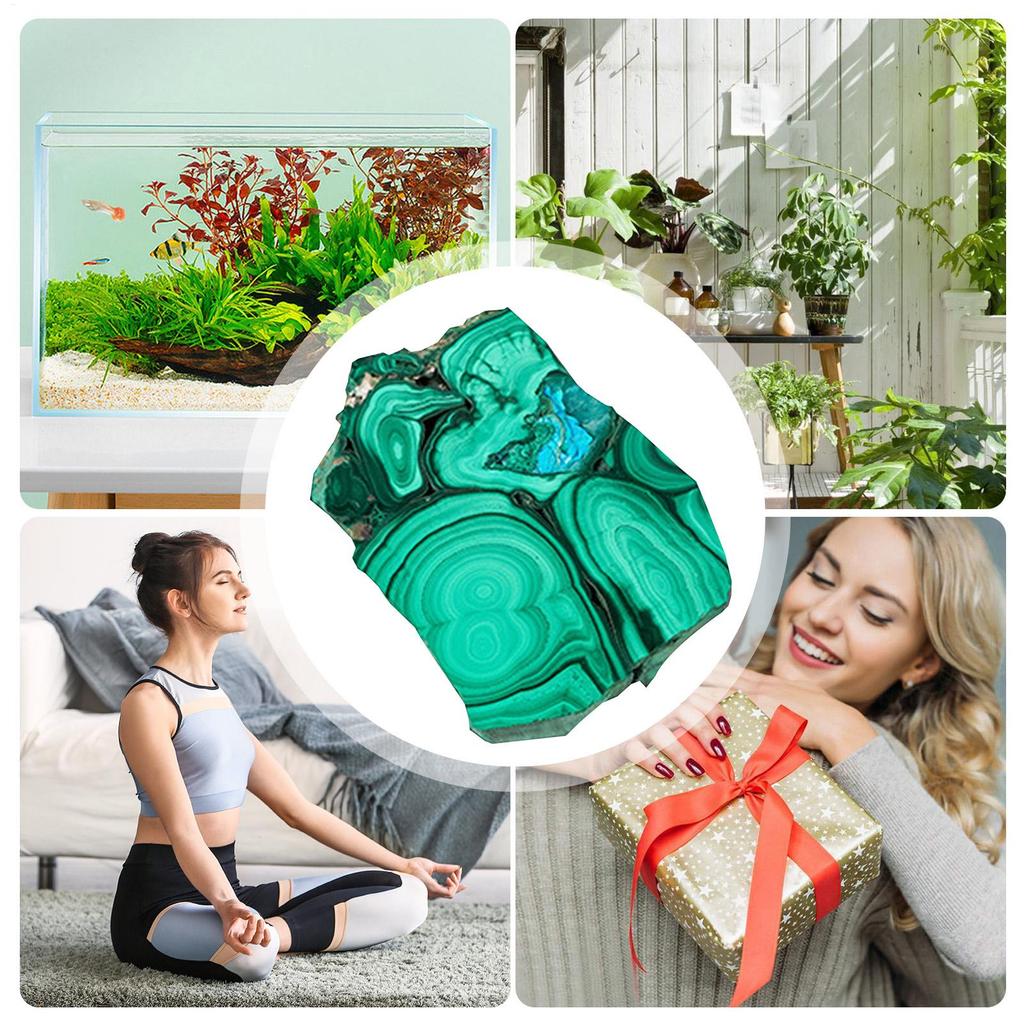 Натуральный полированный срез малахита Натуральный кристалл Камень Сырые срезы малахита Домашний сад Художественный декор Изготовление ювелирных изделий Малахит