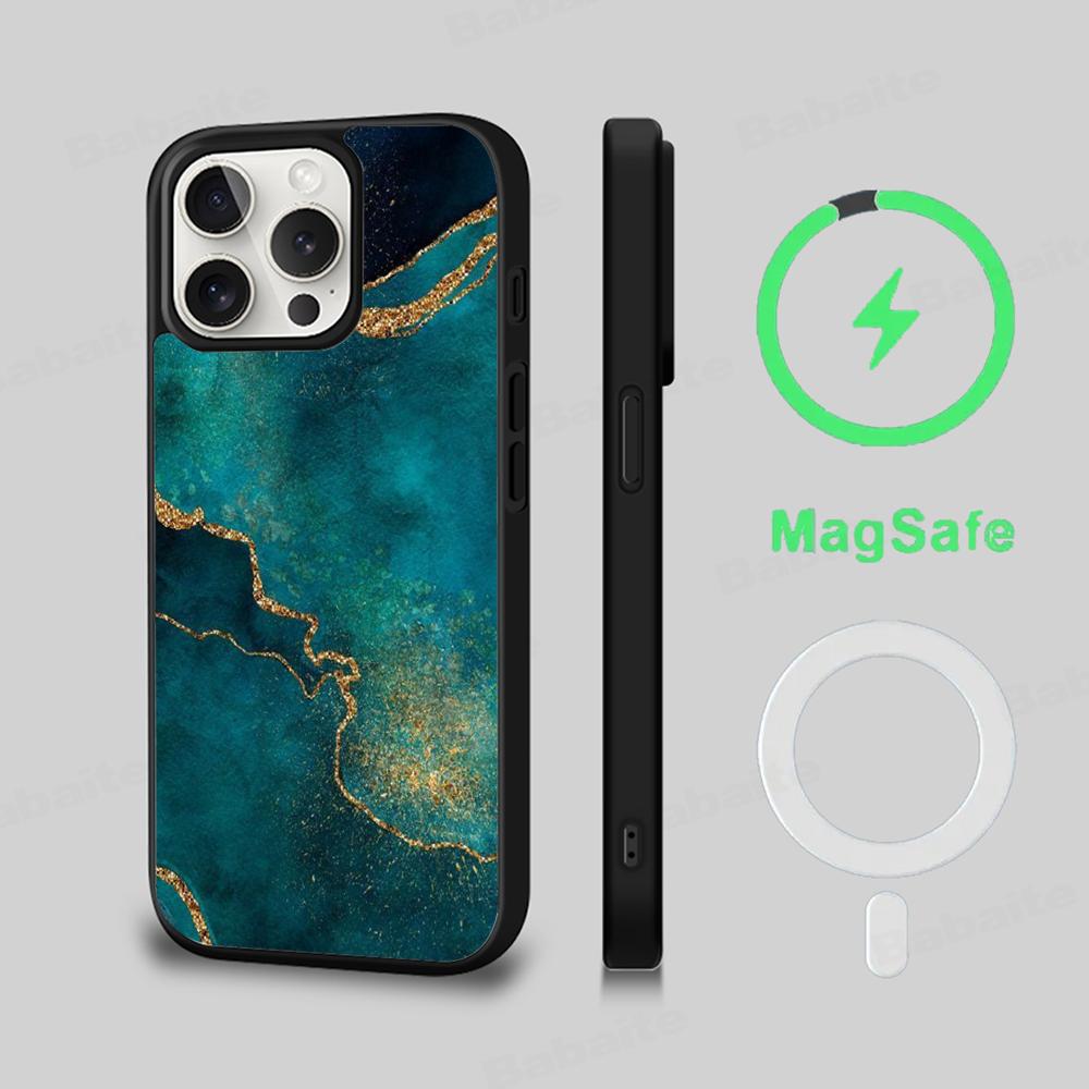 Marble Art Phone Case Magnetic Case For IPhone 16 14 13 12 11 15 Pro Max Plus For Magsafe Wireless Charge Cover