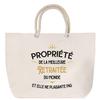 Sac de plage anse corde Propriété de la Meilleure Retraitée Cabas Cadeau Femme Collègue Humour Retr | Grand Sac de Transport &amp; Sport
